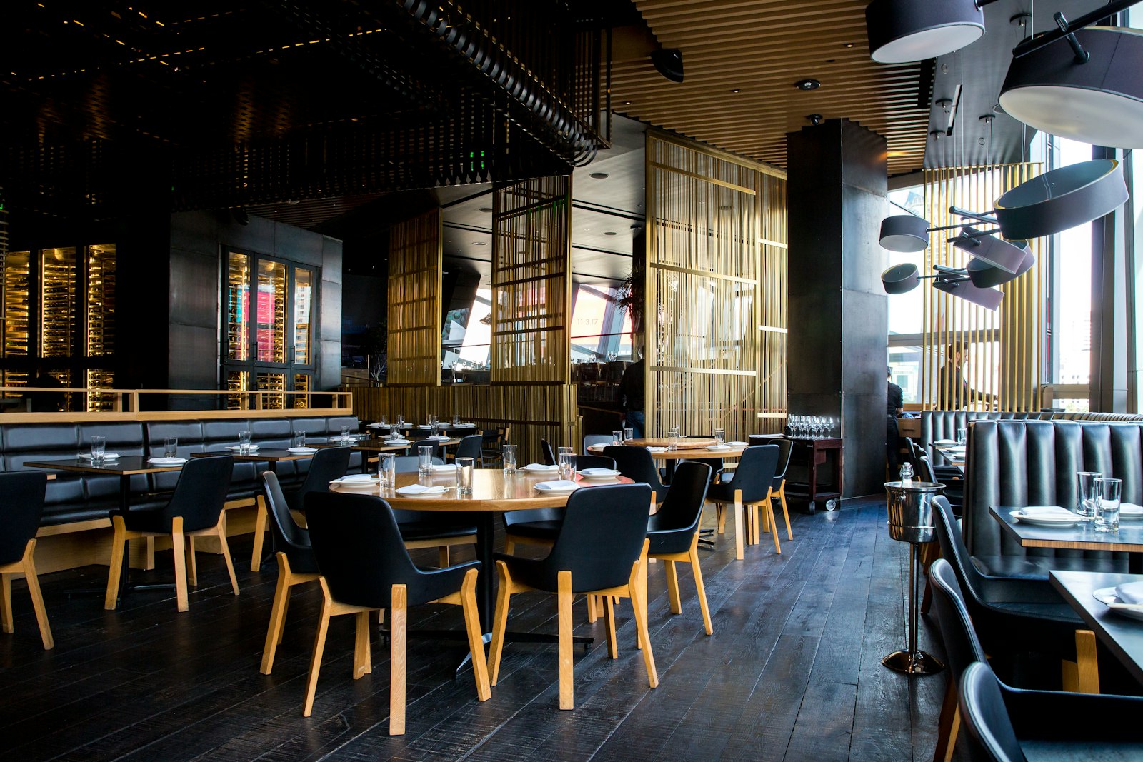 Restaurant interior with diners